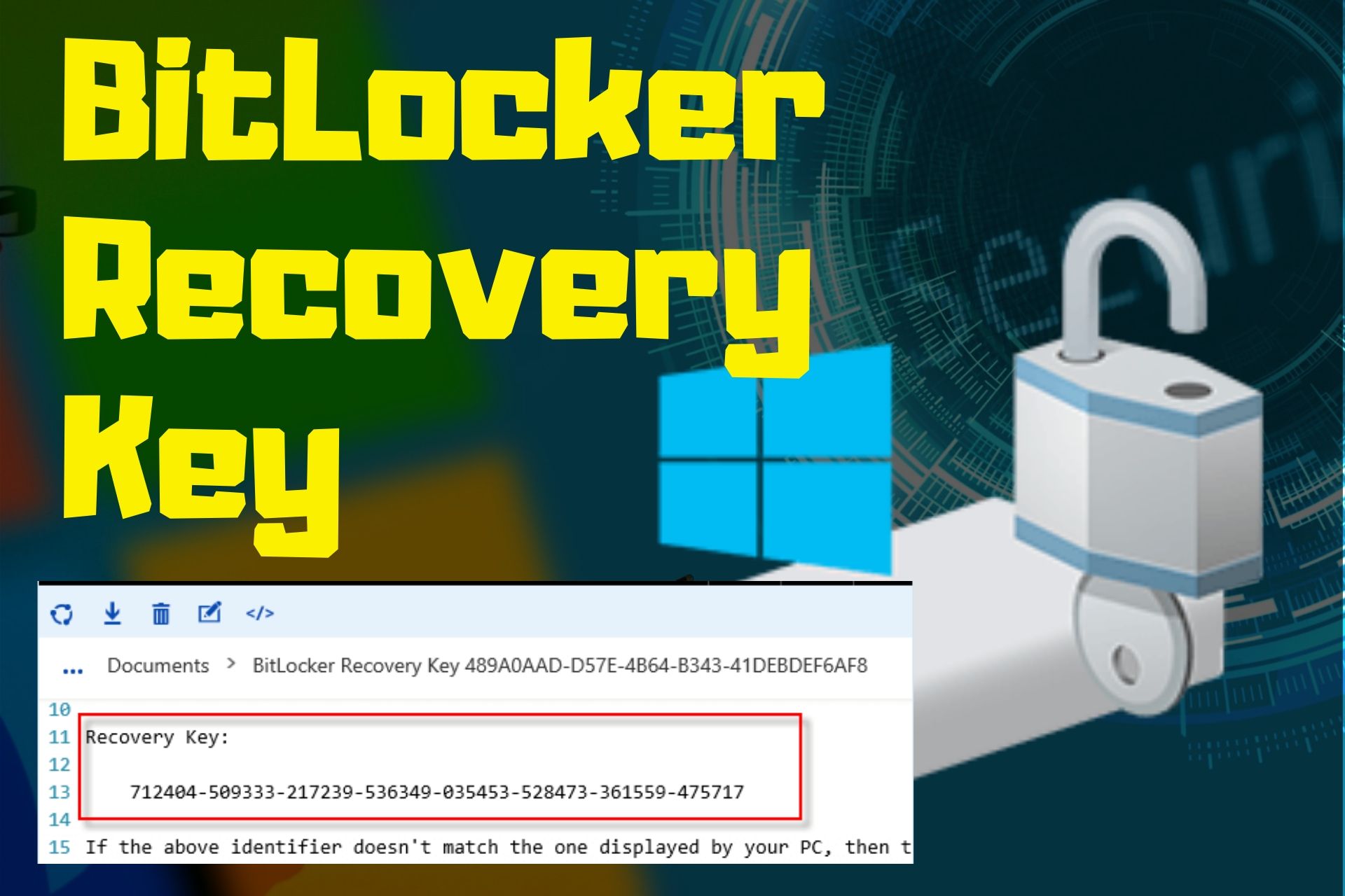 windows 10 pro bitlocker recovery key